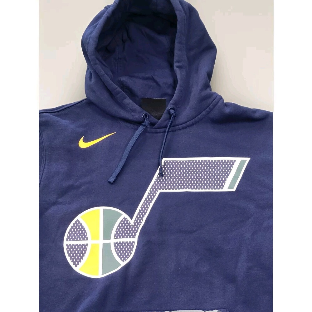 Nike Dri-fit Utah Jazz Basketball Hoodie Sweatshirt Navy Blue Mens Sz Medium NBA - Picture 2 of 5
